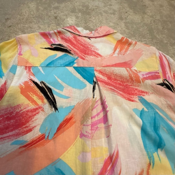 Northern Reflection Women’s Linen Blend Abstract Button-Up Shirt Size Medium - Picture 14 of 14